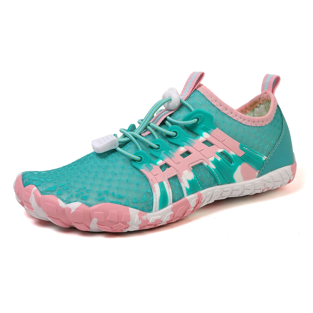 SUENTA Herren Damen Barfußschuhe Wasserdichte Farbenfrohe Design Seeblau