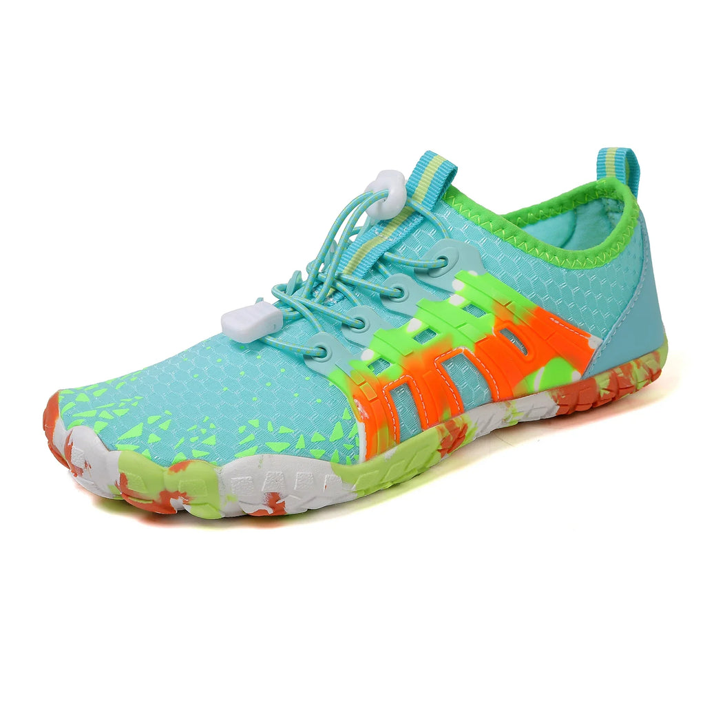 SUENTA Herren Damen Barfußschuhe Wasserdichte Farbenfrohe Design Hellblau