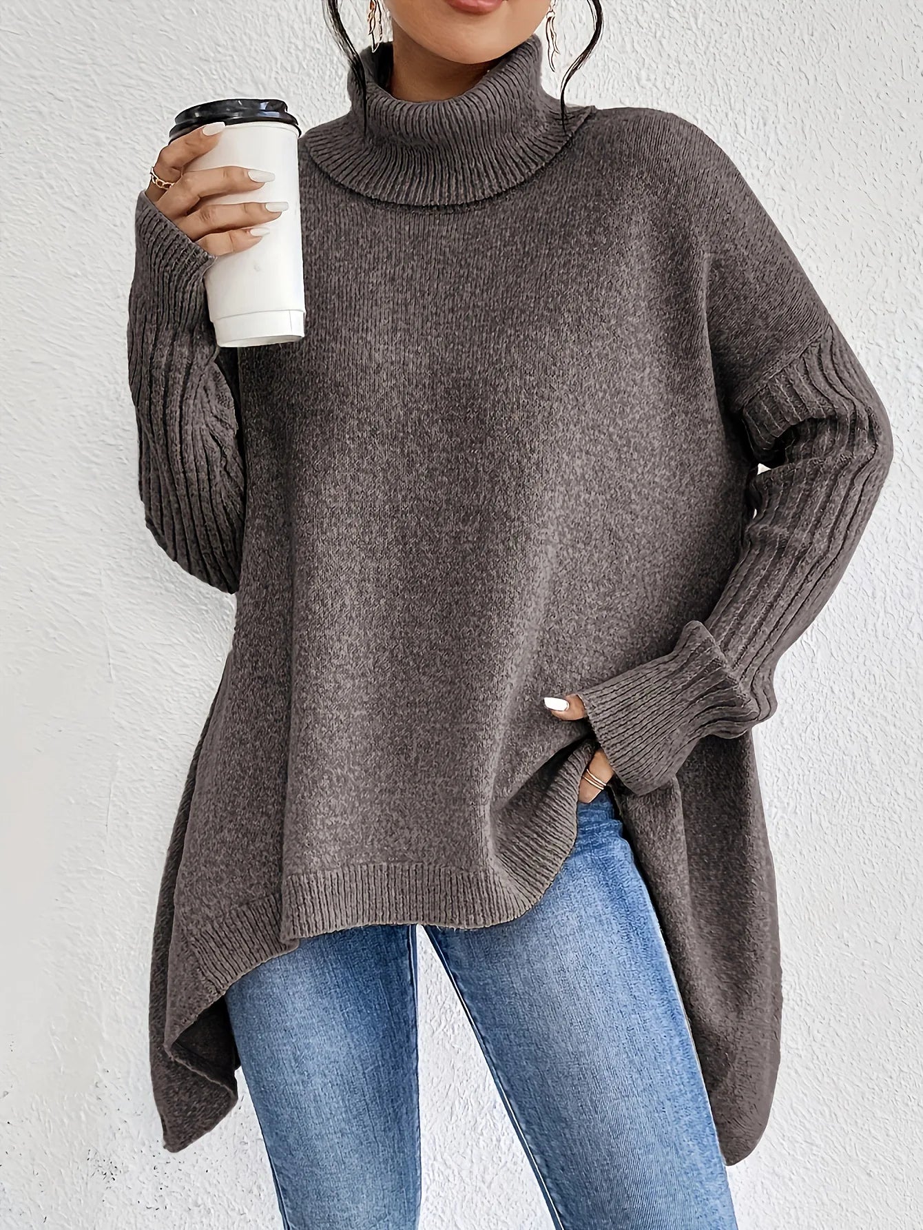 Luna | Jersey de invierno oversize para mujer, cómodo y con cuello alto