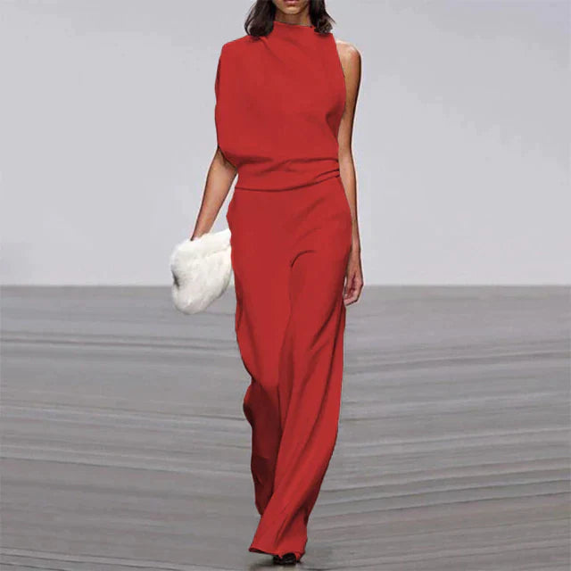 SUENTA Aria | Müheloser Sommer-Glam-Overall für Damen – Chic Artisan Grace & Refined Slimming Silhouette Rot