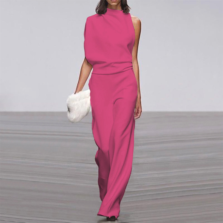 SUENTA Aria | Müheloser Sommer-Glam-Overall für Damen – Chic Artisan Grace & Refined Slimming Silhouette Rosa Rot