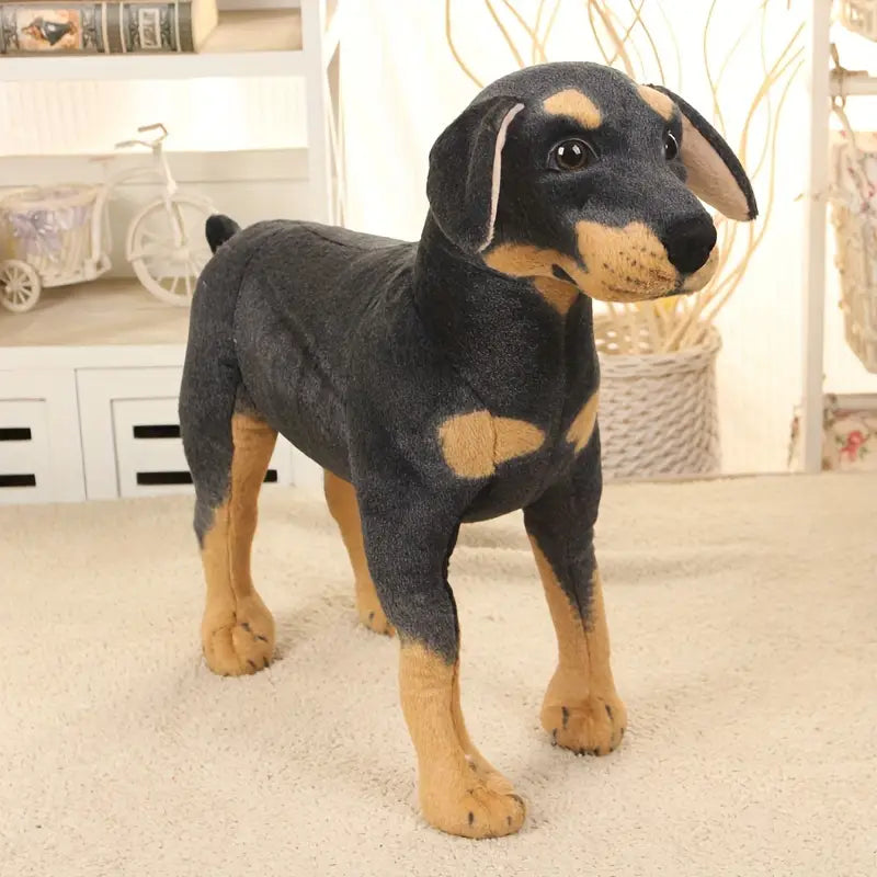 SUENTA Simulations Schwarzer Hund Plüschtier Detailtreue Realistischen Aussehen