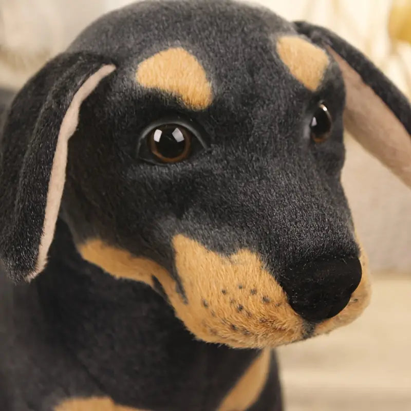 SUENTA Simulations Schwarzer Hund Plüschtier Detailtreue Realistischen Aussehen