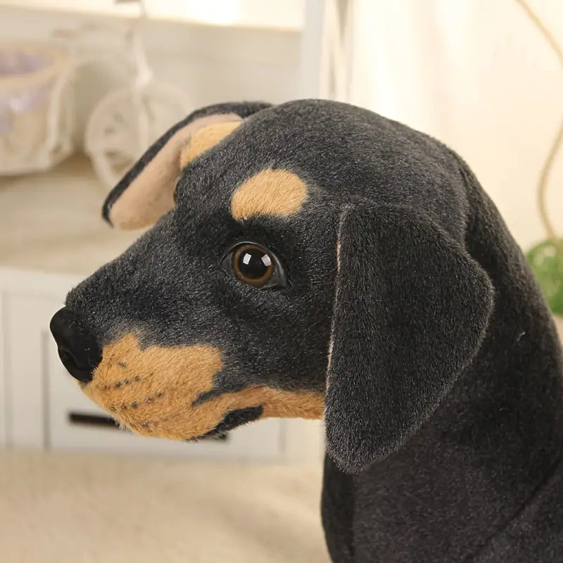 SUENTA Simulations Schwarzer Hund Plüschtier Detailtreue Realistischen Aussehen