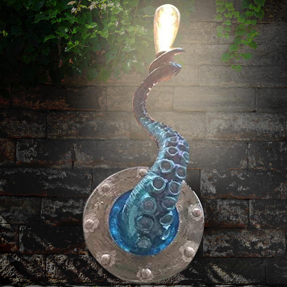 SUENTA Skulpturale Oktopus-Wandleuchte Kunstvolle Wandlampe Lila