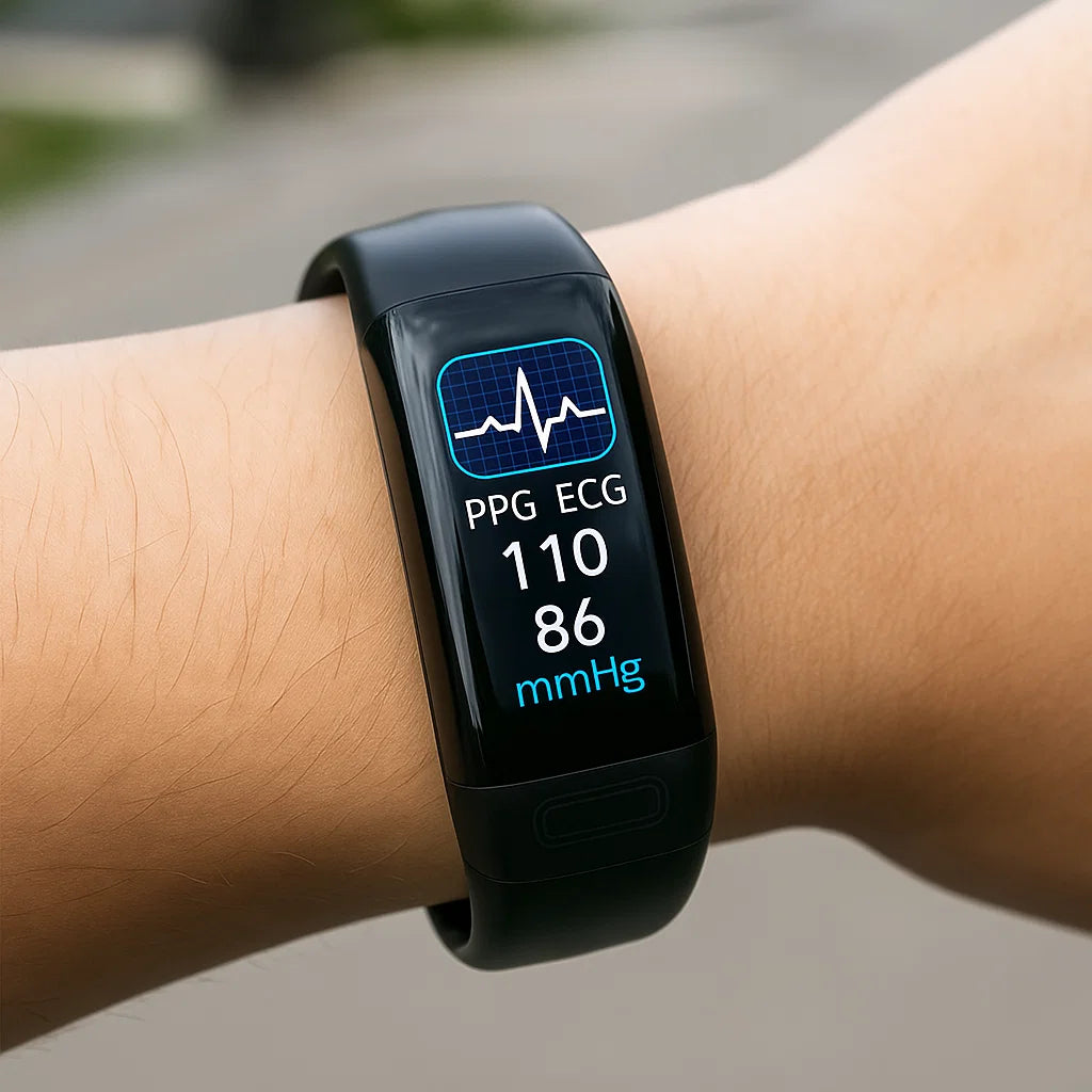 SUENTA Smartwatch mit EKG und Blutdruckmesser Blutdruckmessung Schwarz