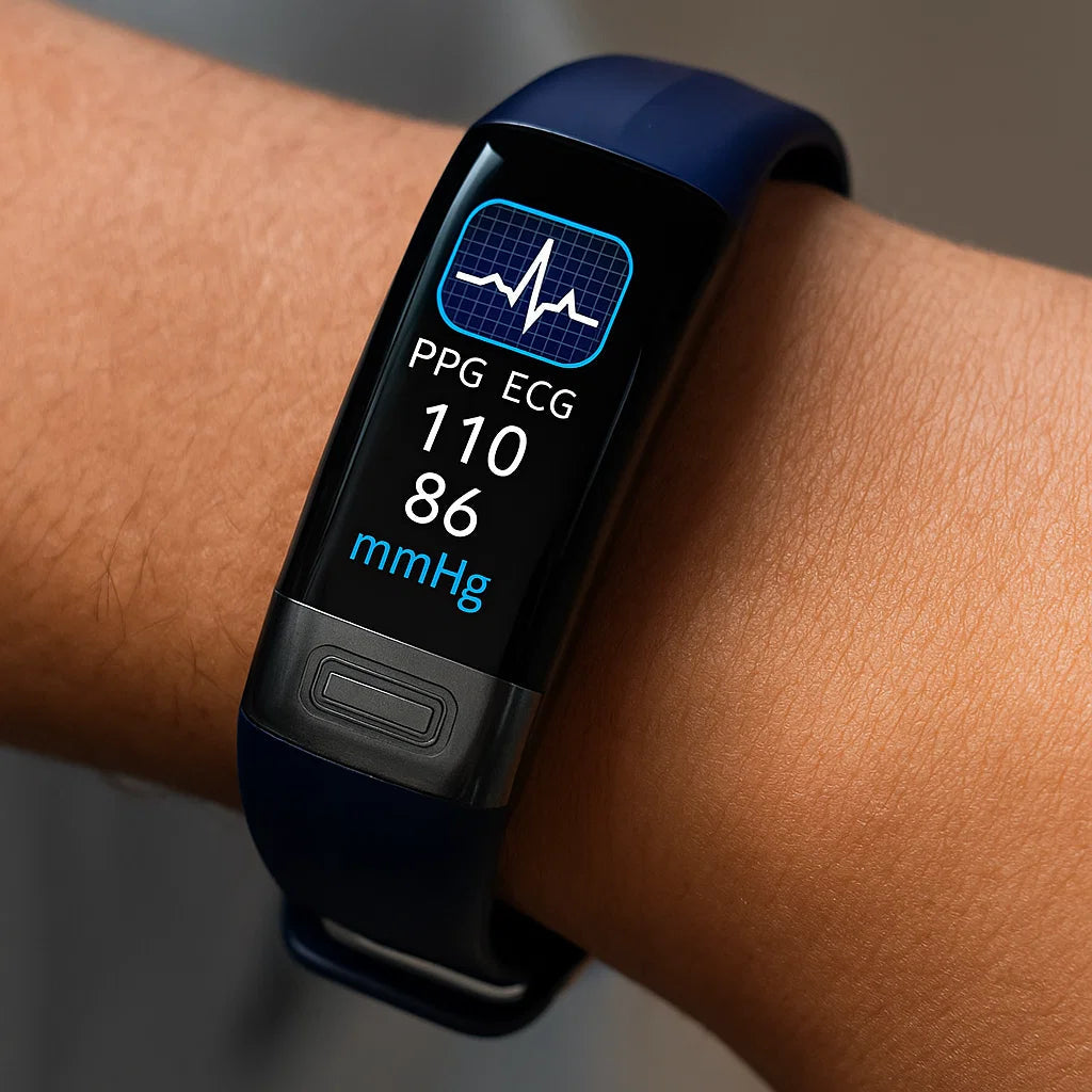 SUENTA Smartwatch mit EKG und Blutdruckmesser Blutdruckmessung Blau