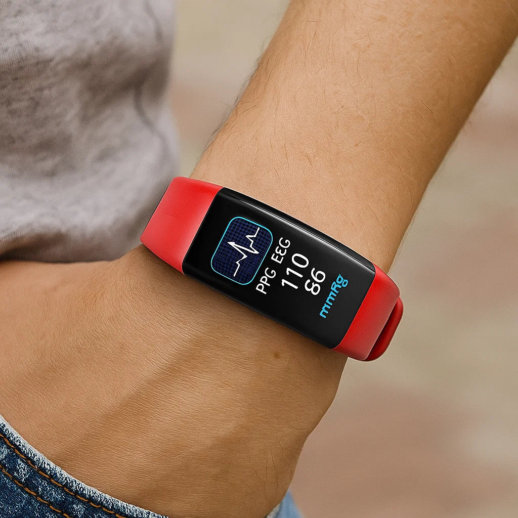 SUENTA Smartwatch mit EKG und Blutdruckmesser Blutdruckmessung Rot