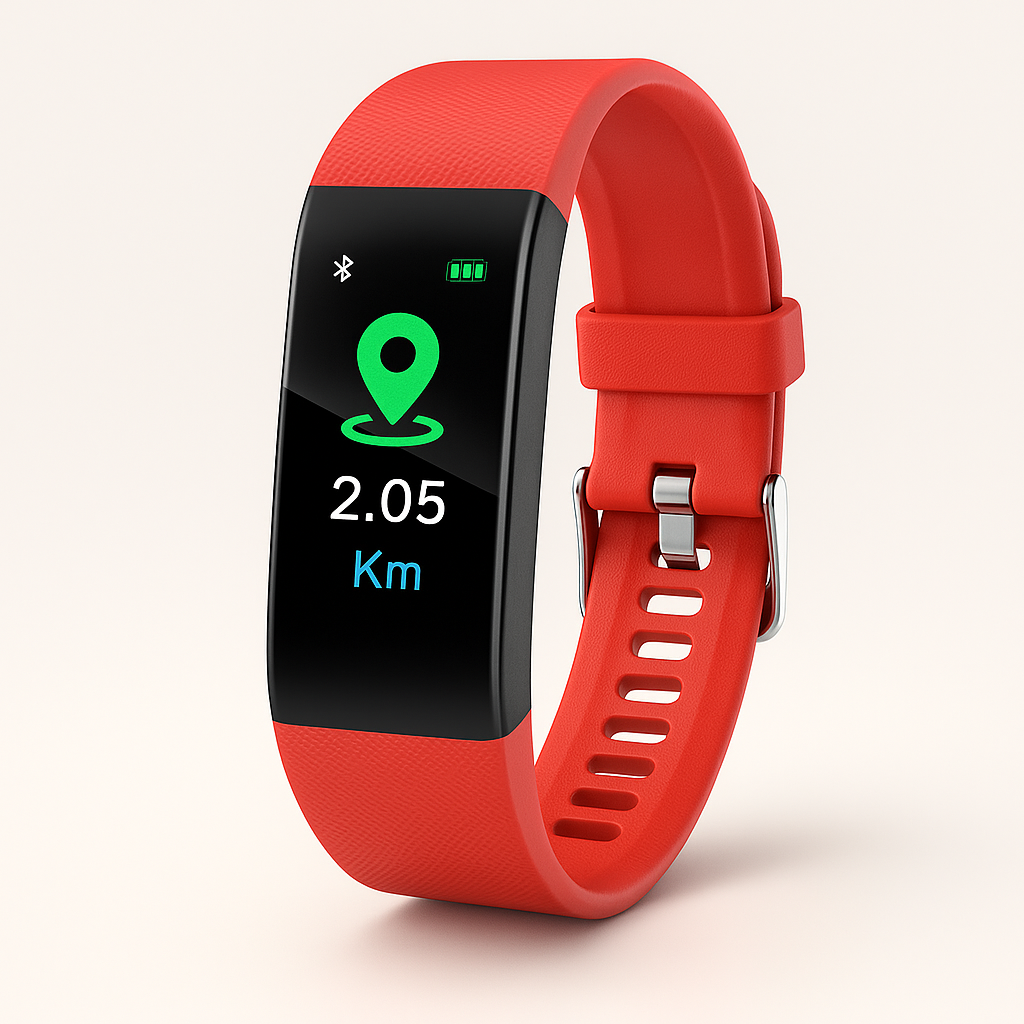 SUENTA Senior-Smartwatch Gesundheits-Tracker-Funktionen LED-Display Rot