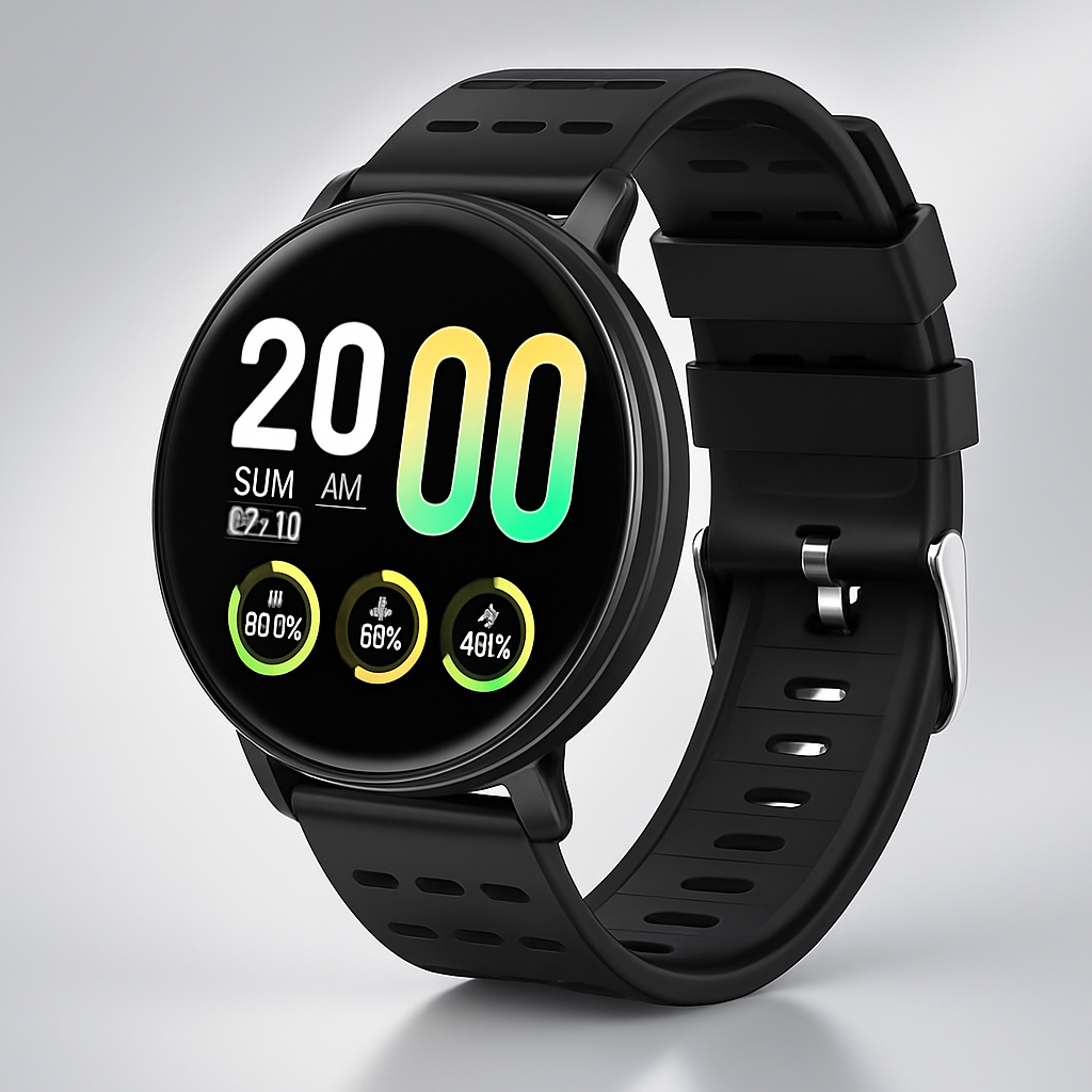 SUENTA Smartwatch Wasserdichte Fitness- und Schlafüberwachung IP67 Schwarz Einheitsgröße