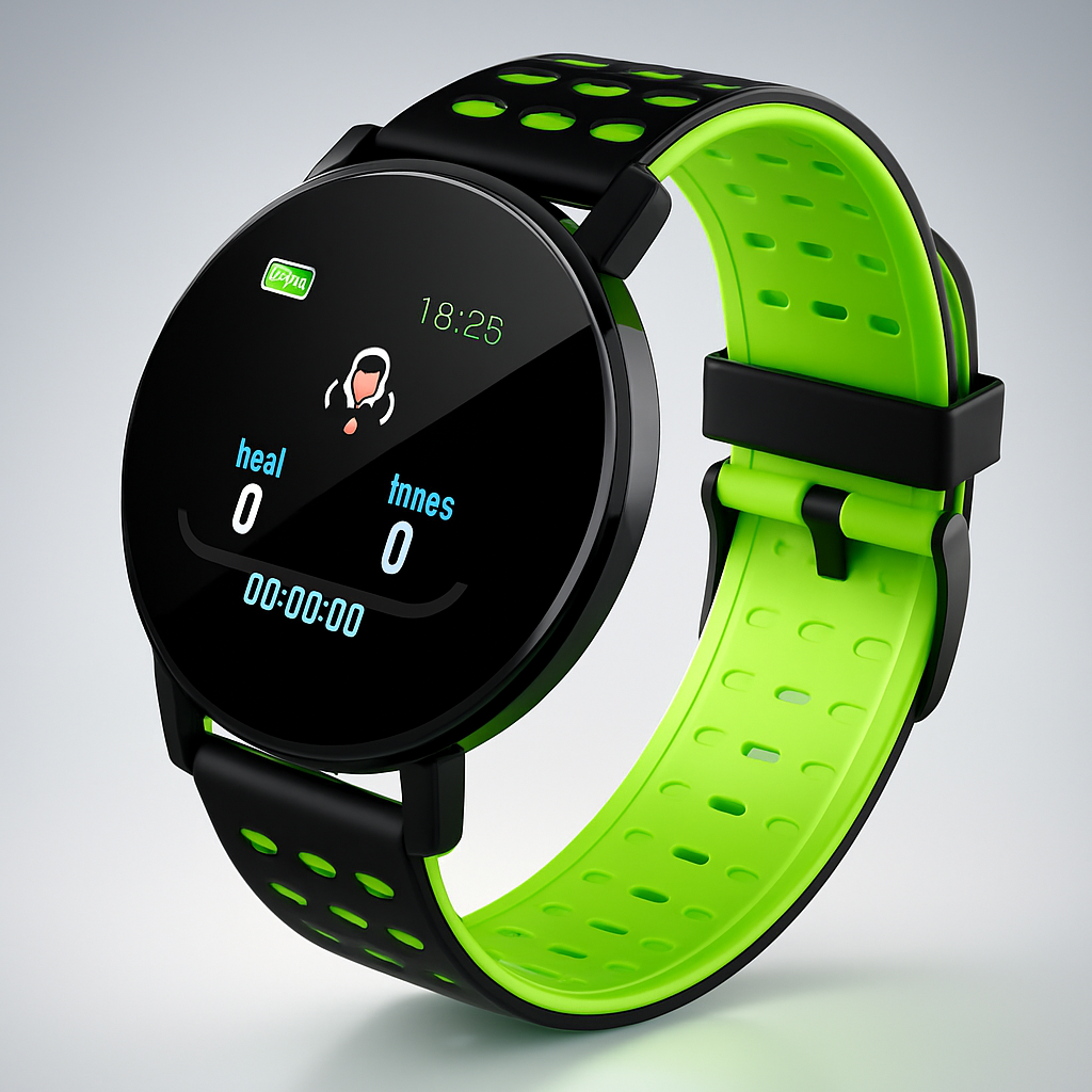 SUENTA Smartwatch Wasserdichte Fitness- und Schlafüberwachung IP67 Grün Schwarz Einheitsgröße