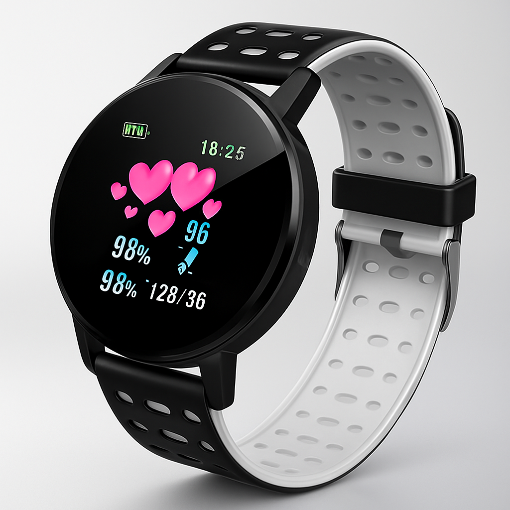 SUENTA Smartwatch Wasserdichte Fitness- und Schlafüberwachung IP67 Grau Schwarz Einheitsgröße