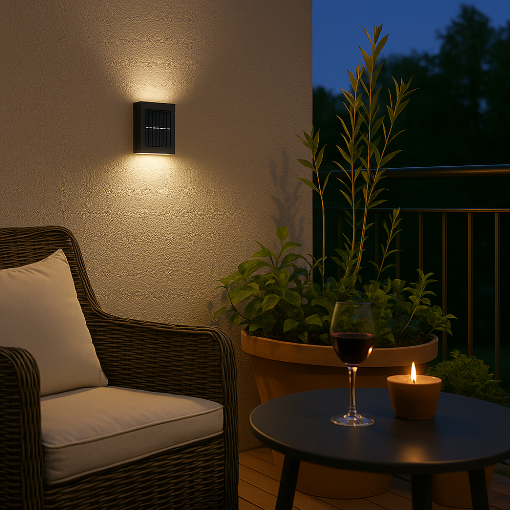 SUENTA SolarGlow - LED Solar Wandlampen – Kabellos, Wetterfest & Stimmungsvolles Licht für Außenbereiche