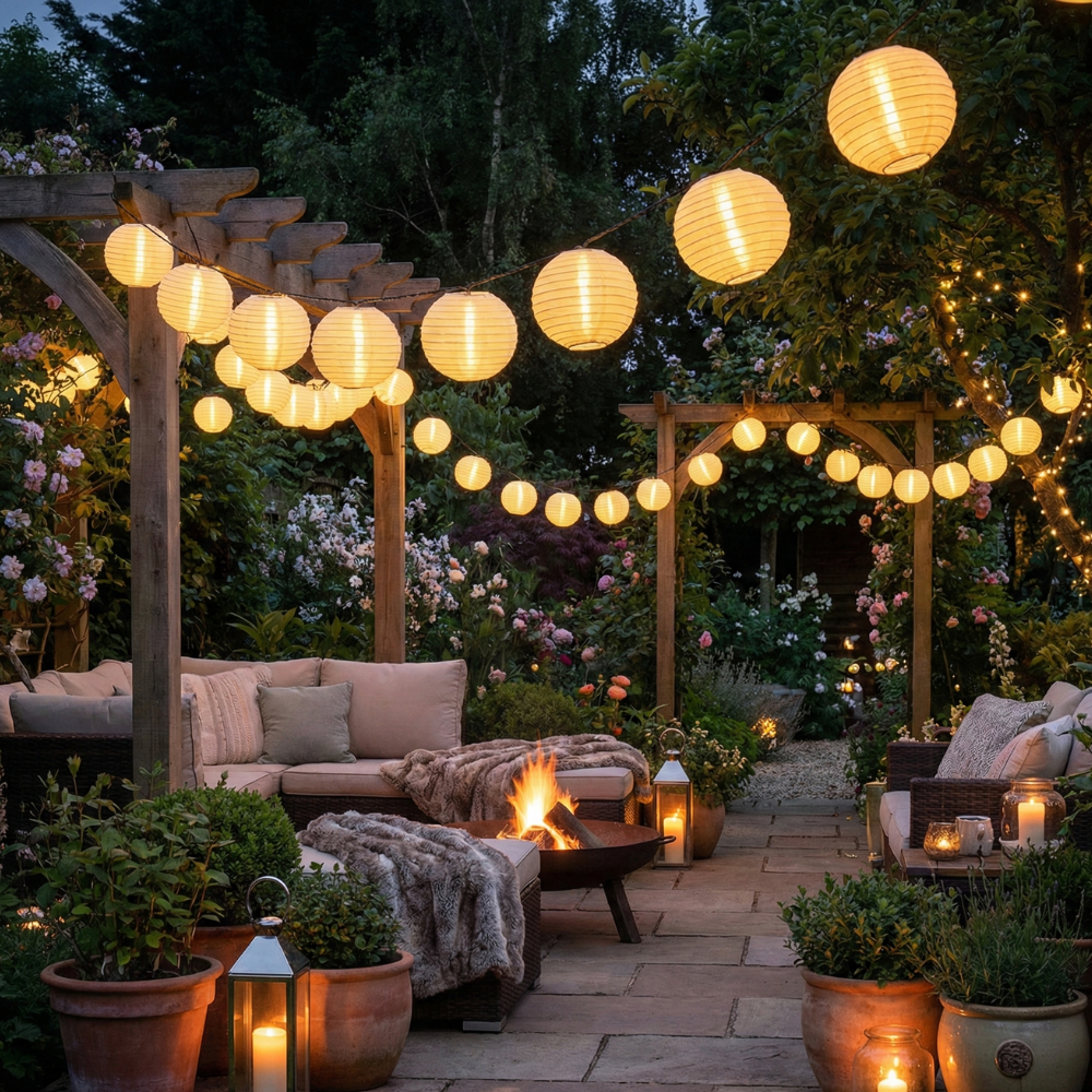 SUENTA Solar LED Lichterkette Art Deco Für Außenbereich Terrassen Gärten Und Zäune Warmlicht (3000K) 1.2V