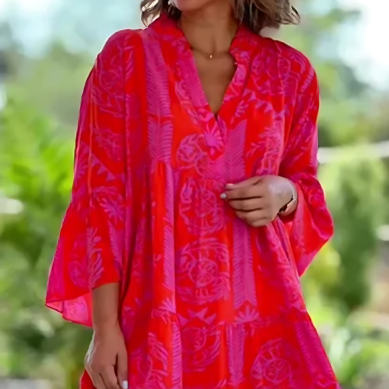 SUENTA Damen Midi-Sommerkleid – Halbe Ärmel & Luftiger Stil