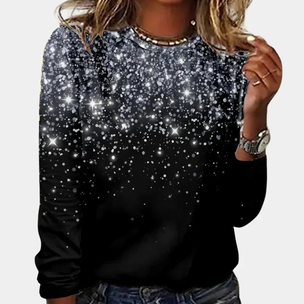 Chāme | Women's Christmas Sweater with Sparkling Star Pattern