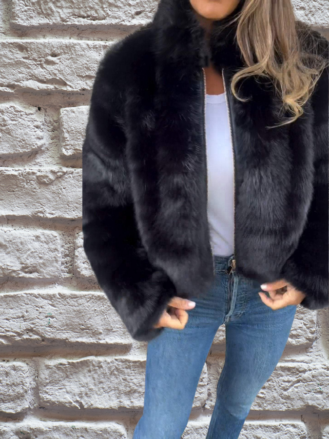 SUENTA Damen Warmer Herbstmantel - Warm Und Gemütlich Schwarz