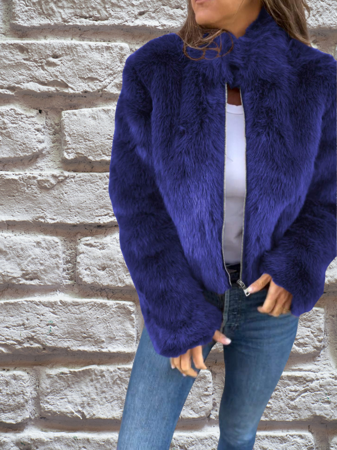 SUENTA Damen Warmer Herbstmantel - Warm Und Gemütlich Blau