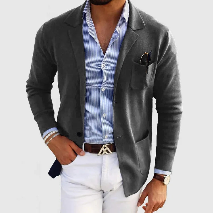 SUENTA Stelvio | Stilvoller Herrenblazer mit lässigen Details Dunkelgrau