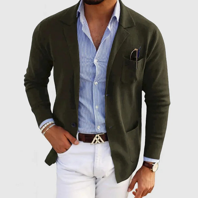SUENTA Stelvio | Stilvoller Herrenblazer mit lässigen Details Dunkelgrün