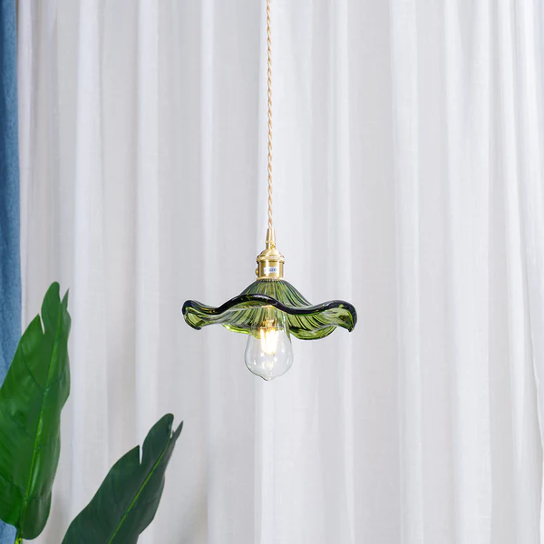 SUENTA Stilvolle Hibiskusblüten-Lampe Blumen Glas LED Pendelleuchten