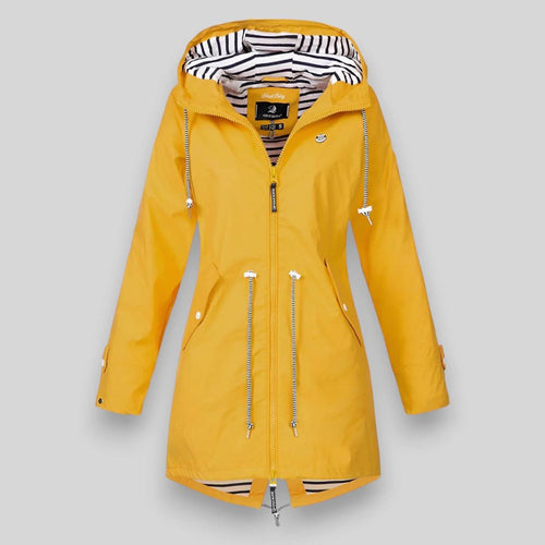 SUENTA Damen Wasserdichte Damenjacke Wetterfestigkeit Wind Regen Modernes Styling Gelb
