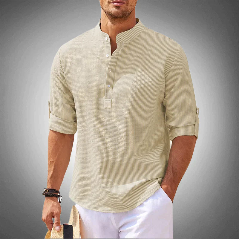 SUENTA Herrenhemd Stilvolles Hemd Sommerstil Stil und Komfort Beige
