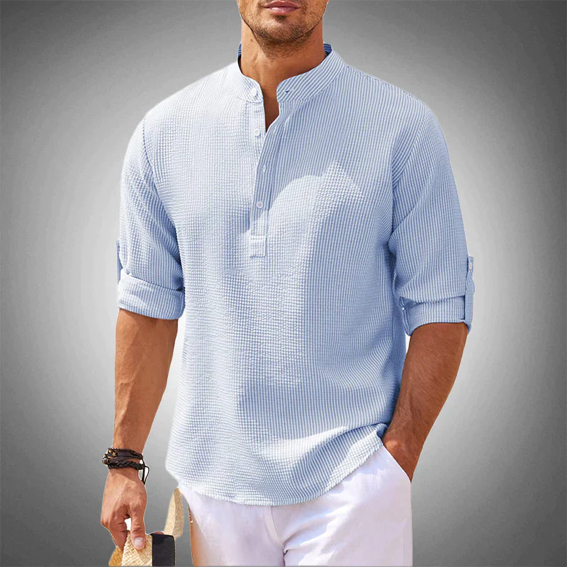 SUENTA Herrenhemd Stilvolles Hemd Sommerstil Stil und Komfort Blau