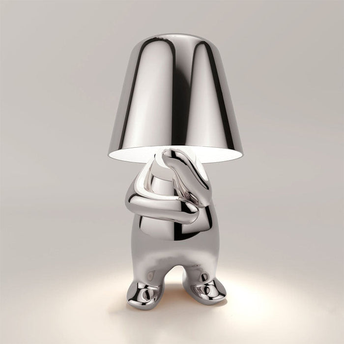 SUENTA Stimmungsvolle kabellose Lampe für jeden Raum Denken in Silber