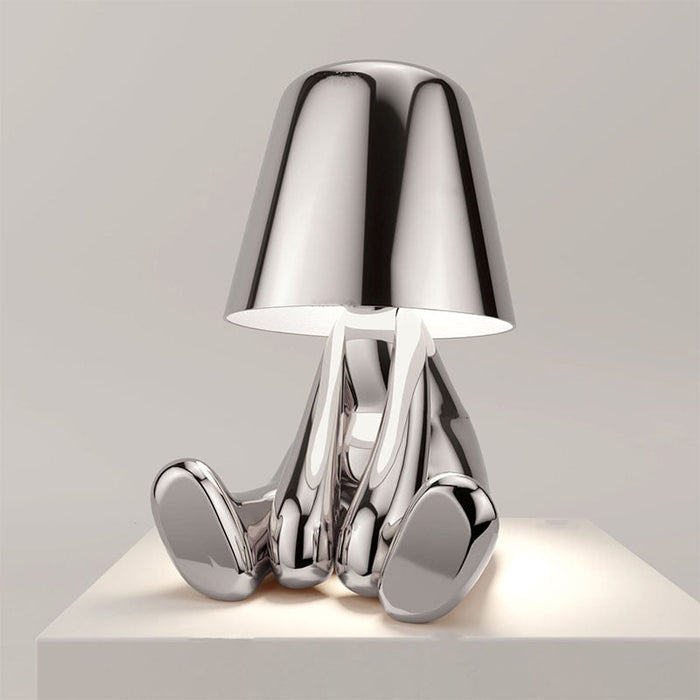 SUENTA Stimmungsvolle kabellose Lampe für jeden Raum Entspannendes Silber