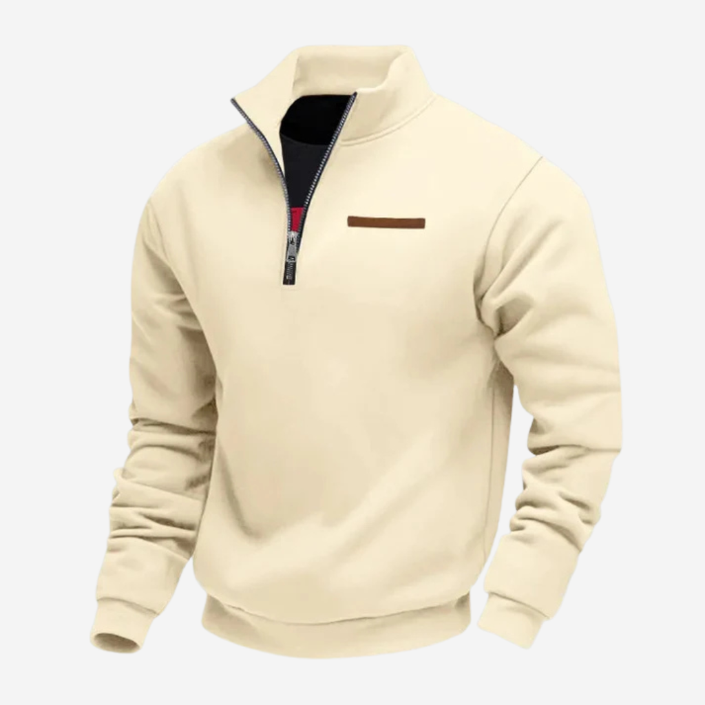 SUENTA Herren Strickpullover – Weiche Textur & Winter-Komfort Beige