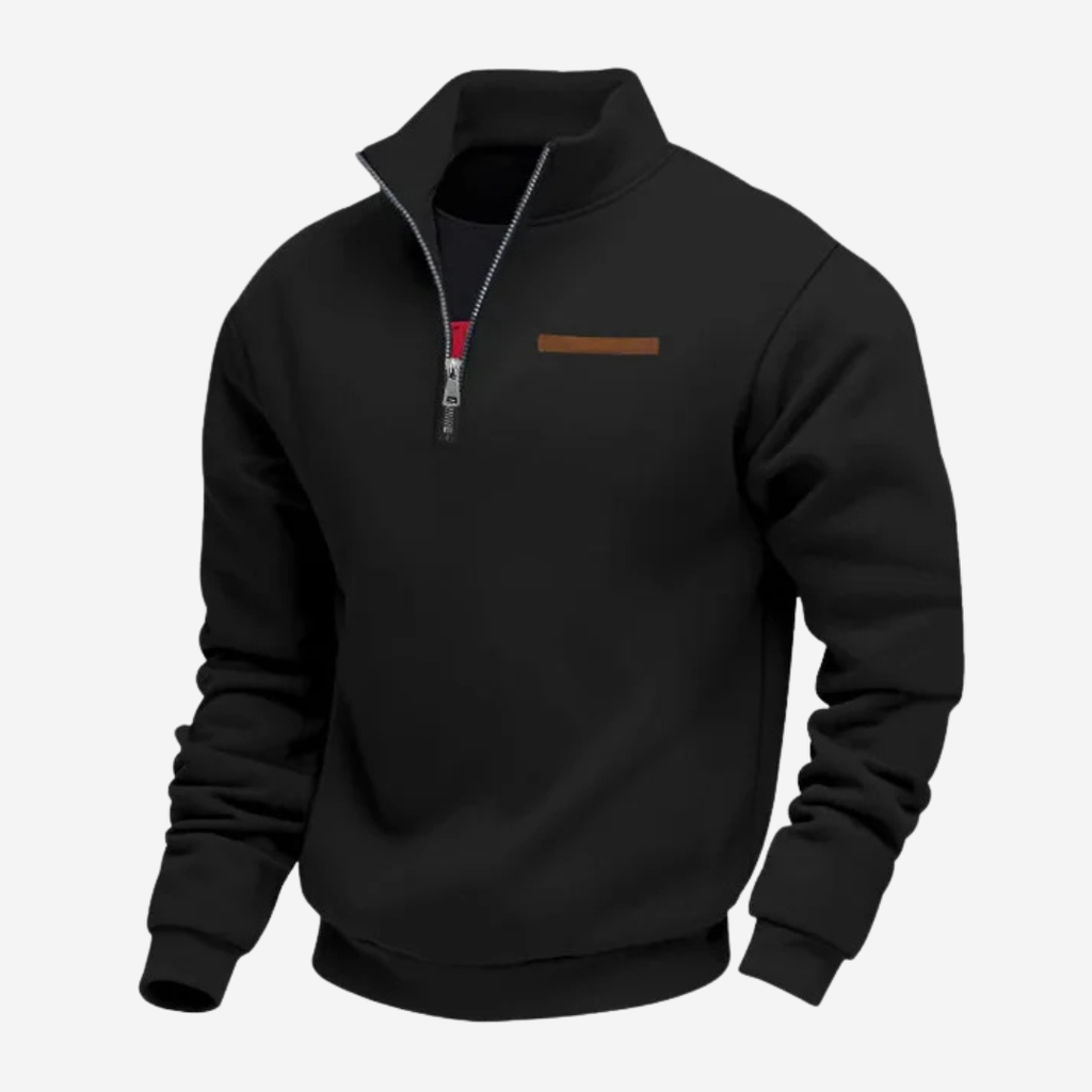 SUENTA Herren Strickpullover – Weiche Textur & Winter-Komfort Schwarz