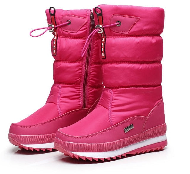 SUENTA Damen Winterschuhe Weich Warm Super Komfortable Kuschelige Stützt Fuß Pink