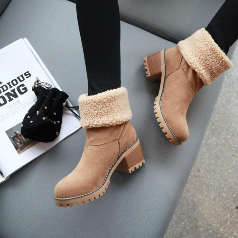 SUENTA Damenstiefel Warme Gefütterte Für Den Winter Bequem - Winterstiefel