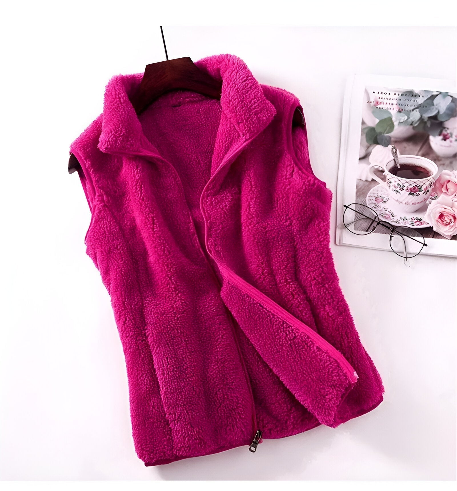 SUENTA Frauen Polar Fleece-Winterweste Ärmellose Weste Warm