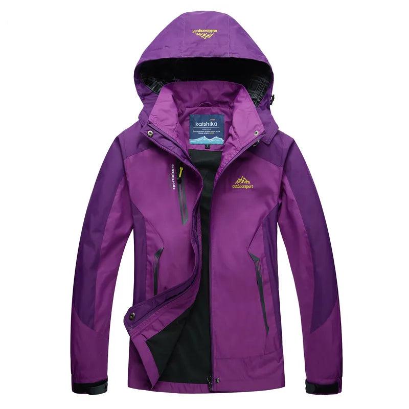 SUENTA Damen Wasserdichte Regenjacke für Damen Mit Kapuze Stilvoll Viola