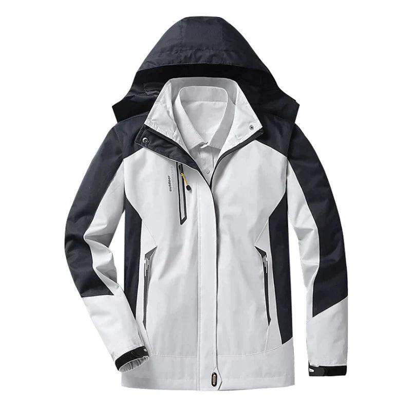 SUENTA Damen Wasserdichte Regenjacke für Damen Mit Kapuze Stilvoll Beige