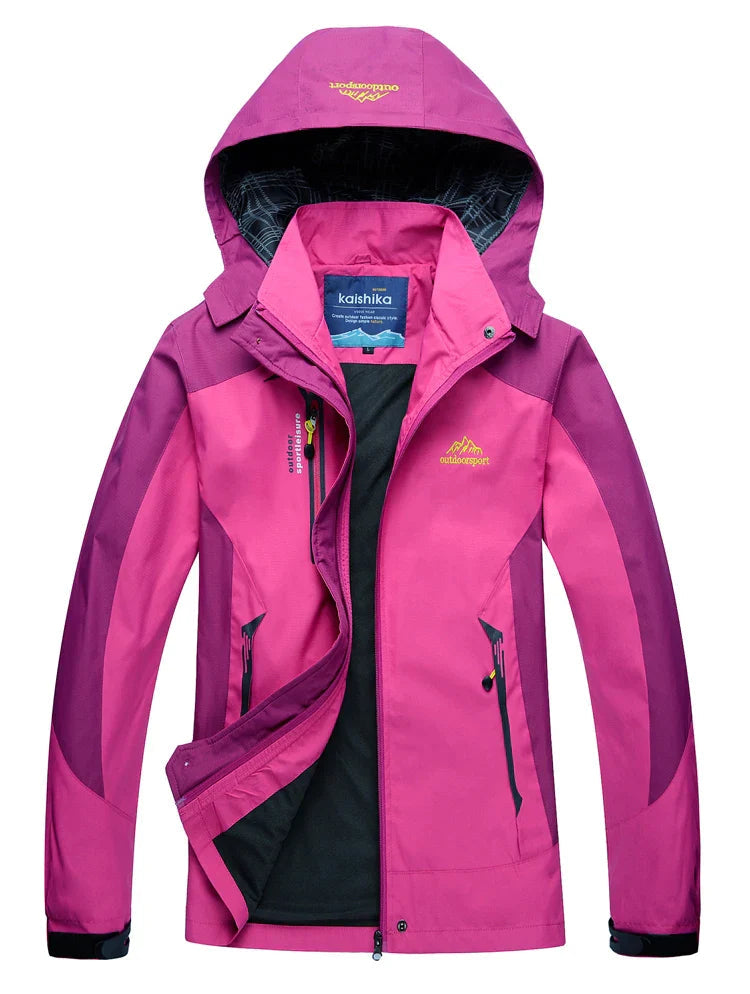 SUENTA Damen Wasserdichte Regenjacke für Damen Mit Kapuze Stilvoll Rosa