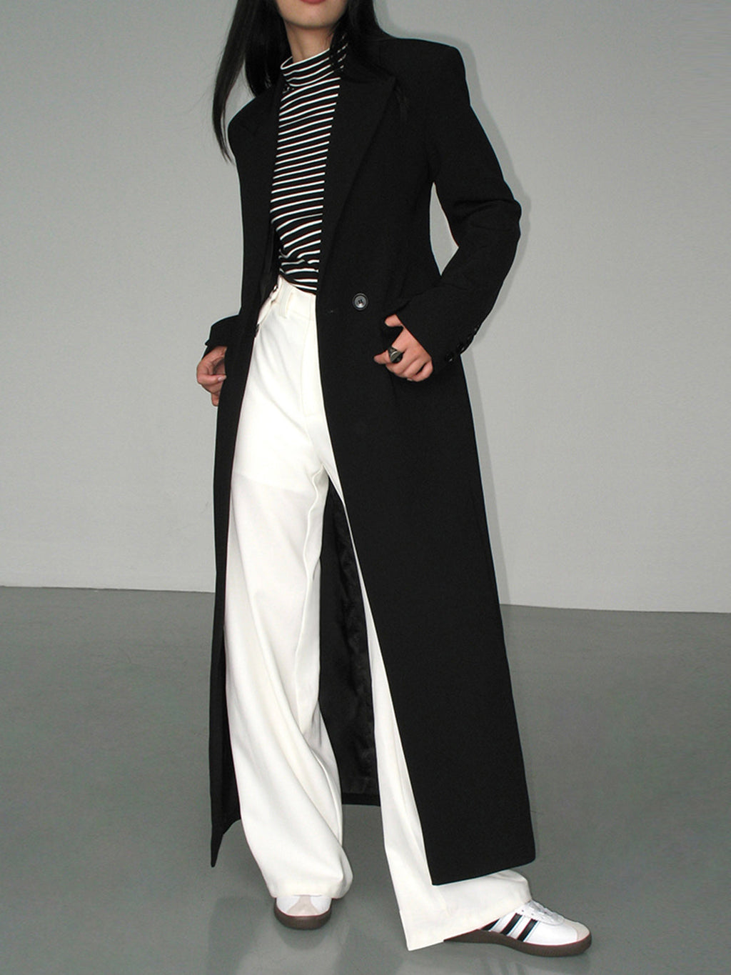 SUENTA Pamelo | Damen Tailliertes Blazer-Kleid – Klassisches Schwarz & Elegante Maxi-Länge Schwarz