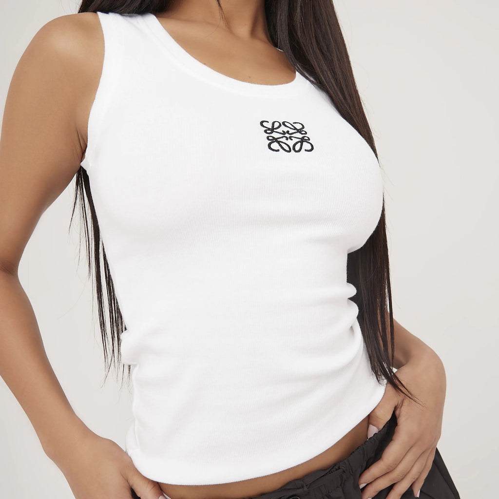 SUENTA Tanktop aus seidiger Baumwolle, minimalistisches Design, Sommer