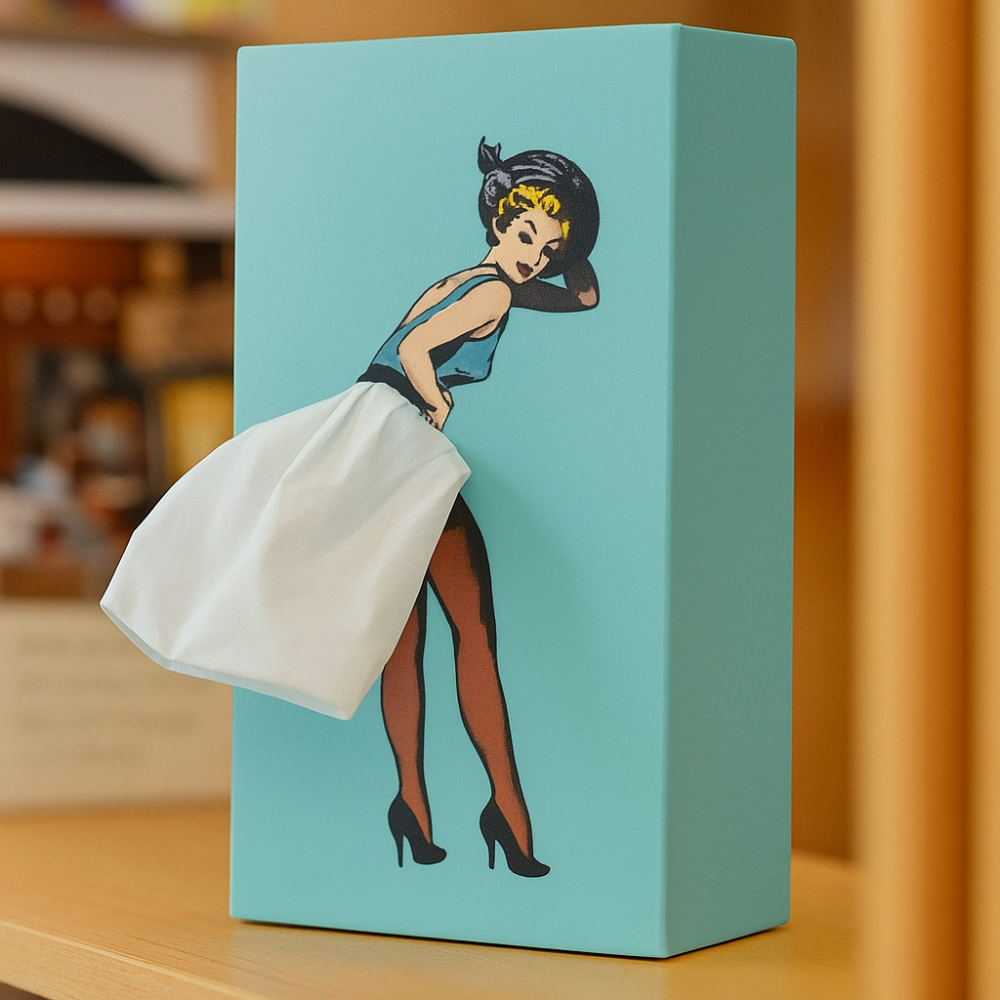 SUENTA Taschentuchbox Mit Fliegendem Rock Muster Und Stil Blau