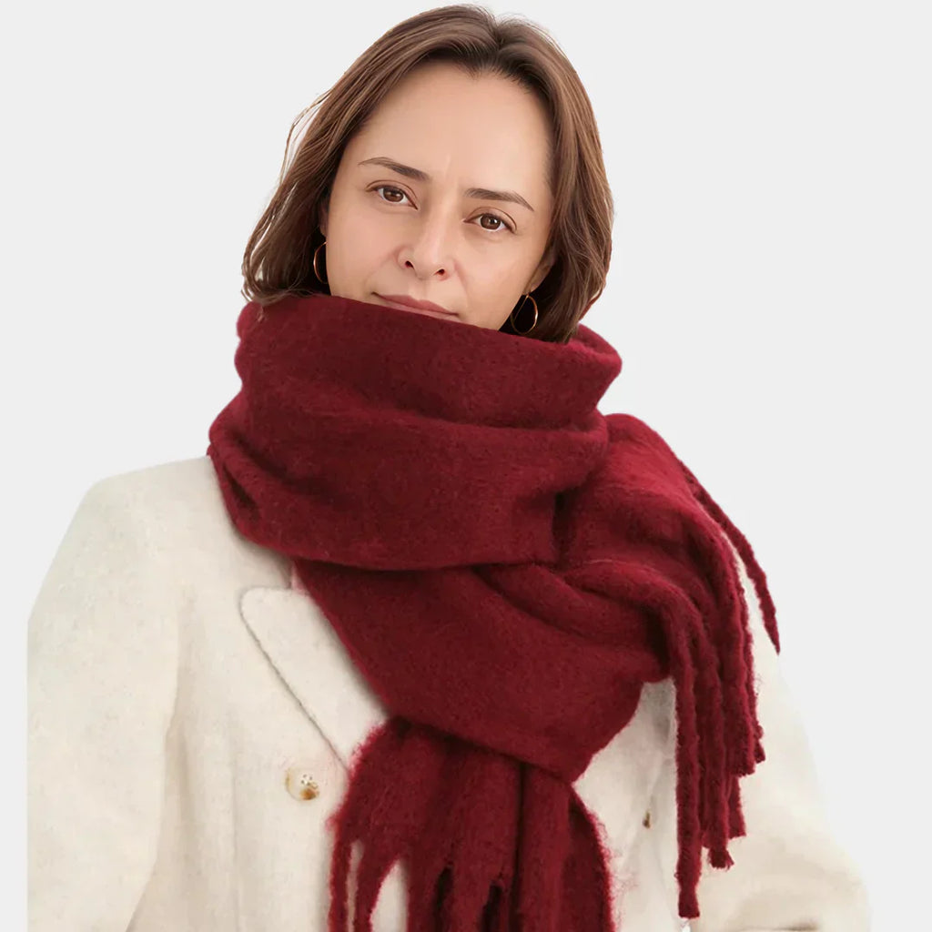SUENTA Damen-Kaschmir-Schal Winter-Schal Aus Kaschmir Sanft Rot Einheitsgröße