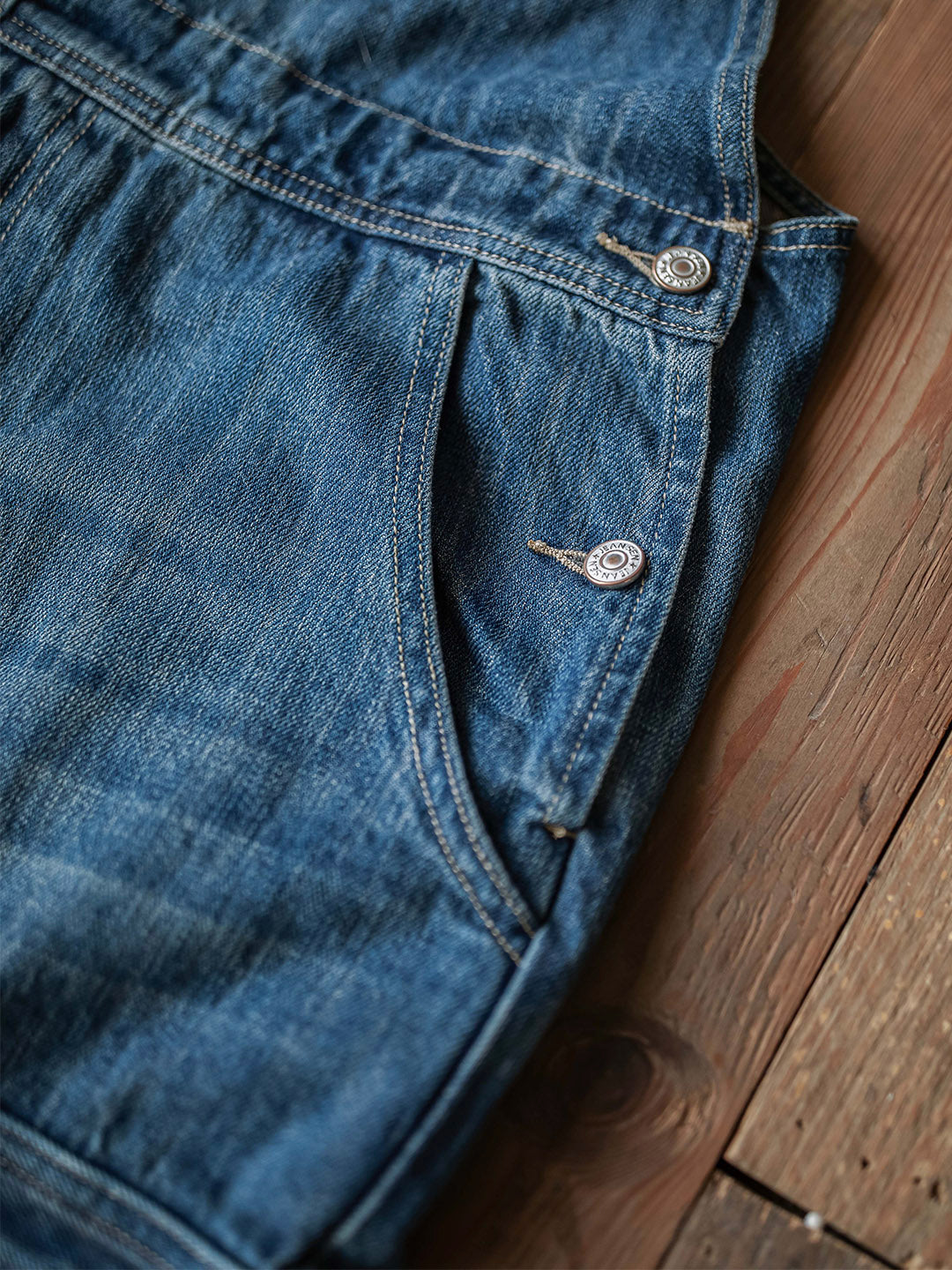 SUENTA Herren Denim Latzhose mit doppelten Klapptaschen Weit - Overall