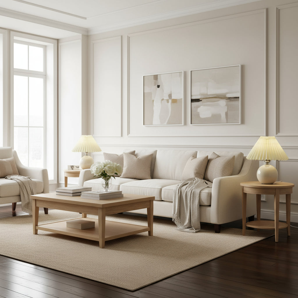 SUENTA Tischlampe Keramik Minimalistisch Plissierter Schirm