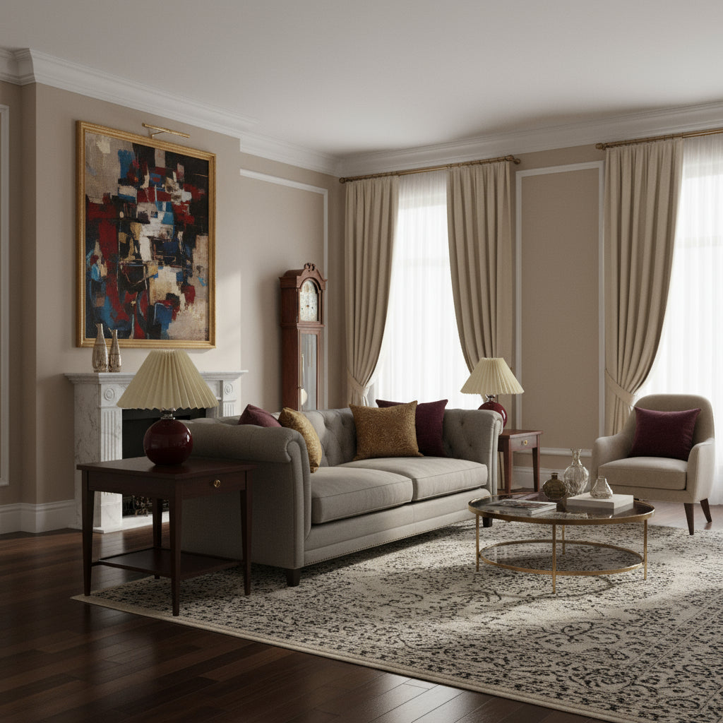 SUENTA Tischlampe Keramik Minimalistisch Plissierter Schirm Burgunder Beige Druckschalter