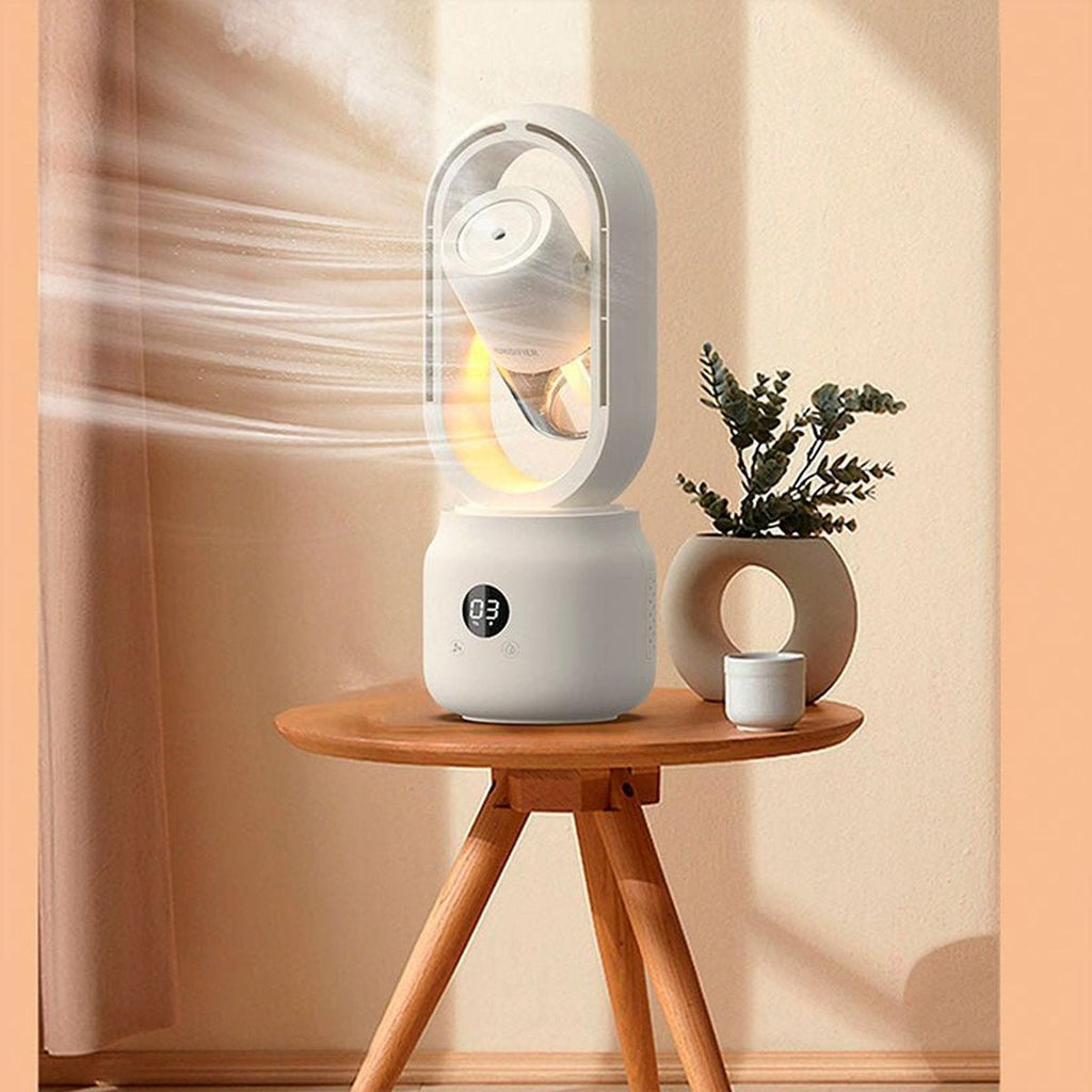 SUENTA Tragbarer Flügelloser Ventilator Luftbefeuchter Nachtlicht