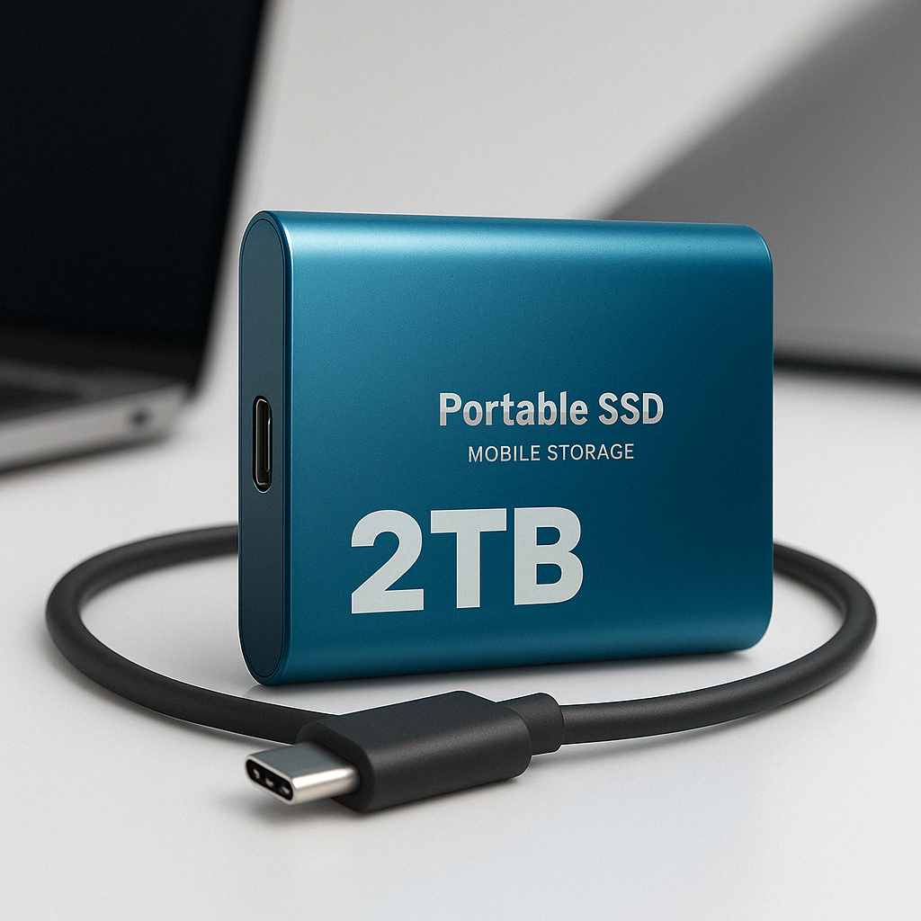 SUENTA Tragbares SSD-Laufwerk Kompakter Hochgeschwindigkeitsspeicher Blau 2TB