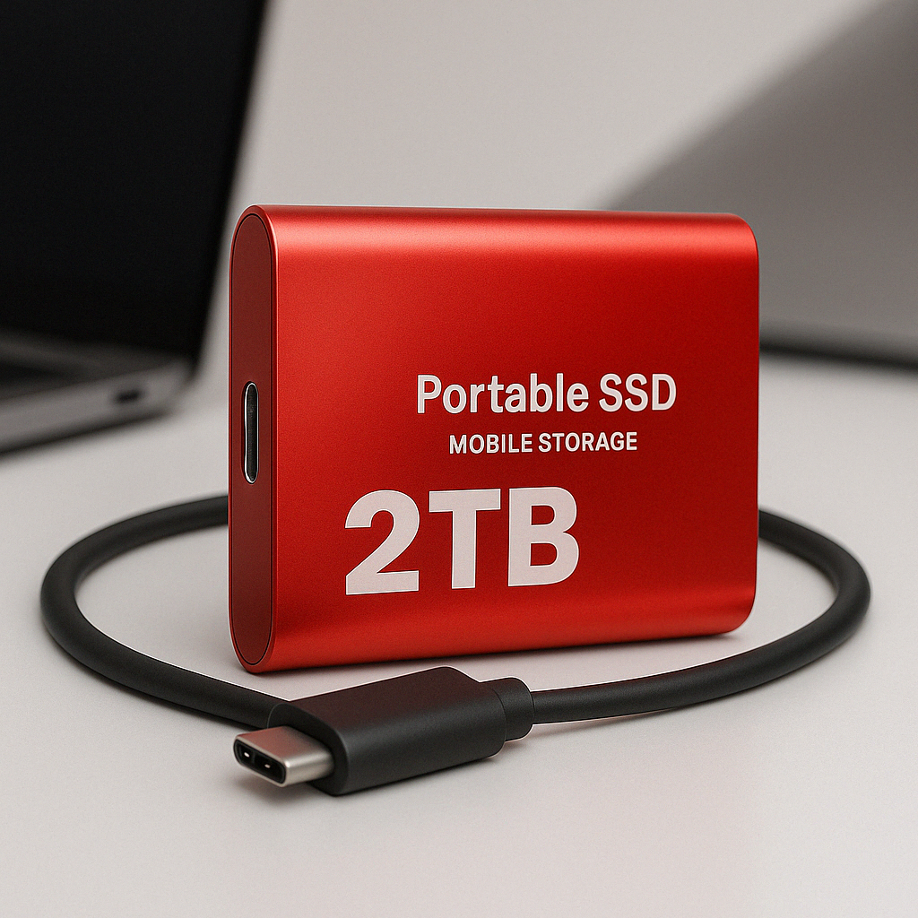SUENTA Tragbares SSD-Laufwerk Kompakter Hochgeschwindigkeitsspeicher Rot 2TB