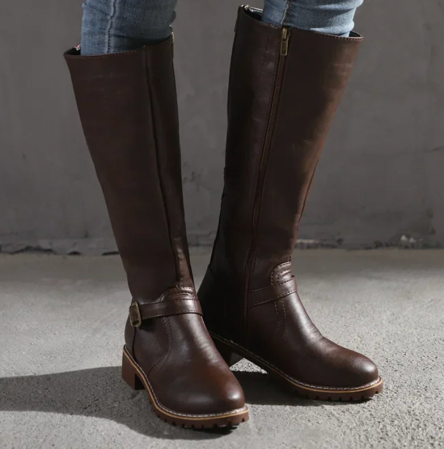 SUENTA Damenstiefel Trendige Ideal Für Jedes Wetter Geeignet Dunkelbraun