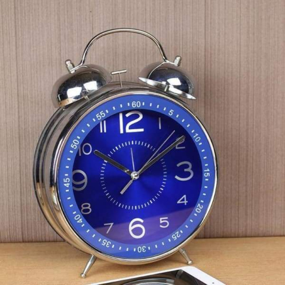 SUENTA Übergroßer Vintage-Doppelglockenwecker Retro Dekor Stil Blau